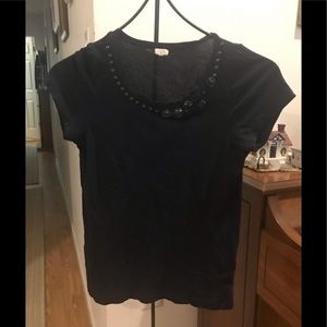 🌼3/$10🌼 J Crew Navy Blue beaded top Medium